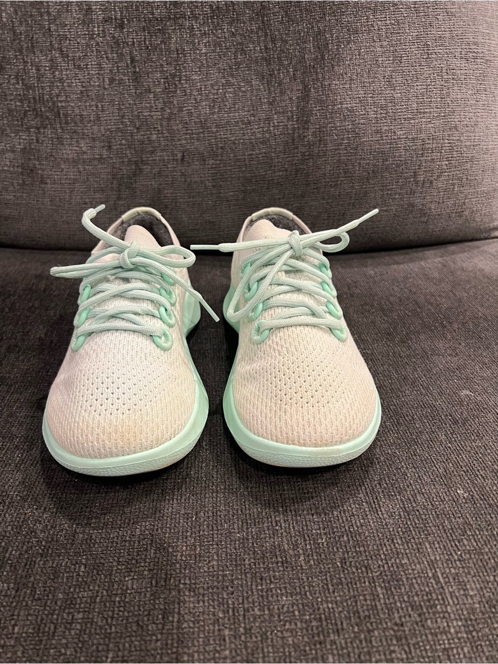 allbirds Mint Green Knit Lace-Up Athletic Sneakers